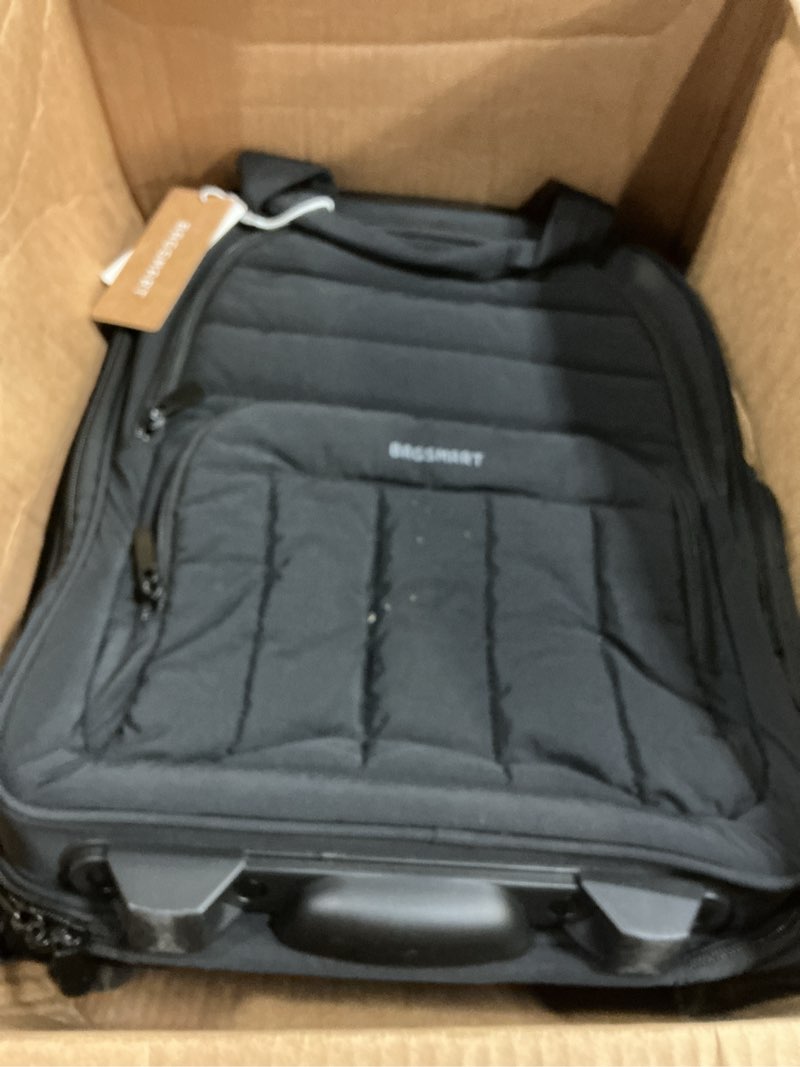 Condition photo showing New/Like New for bagsmart small underseat carry on luggage with wheels, 16 inch small under seat luggage, lightweight travel suitcase for women, classic deep black