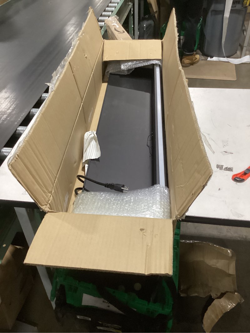 Condition photo showing New/Like New for Floating Display Shelf with Built-in Illuminated LED Light and Transformer, Metal Wall Mounted Light-Emitting Shelves, Lighted Display Stand for Entrance Bar Countertop Bathroom 100 cm