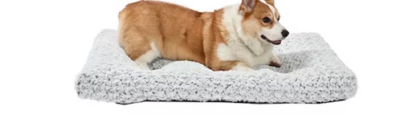 500+ bought last week Heart & Herd Rectangular Gray Crate Polyester Pillow Dog Bed ( Medium )