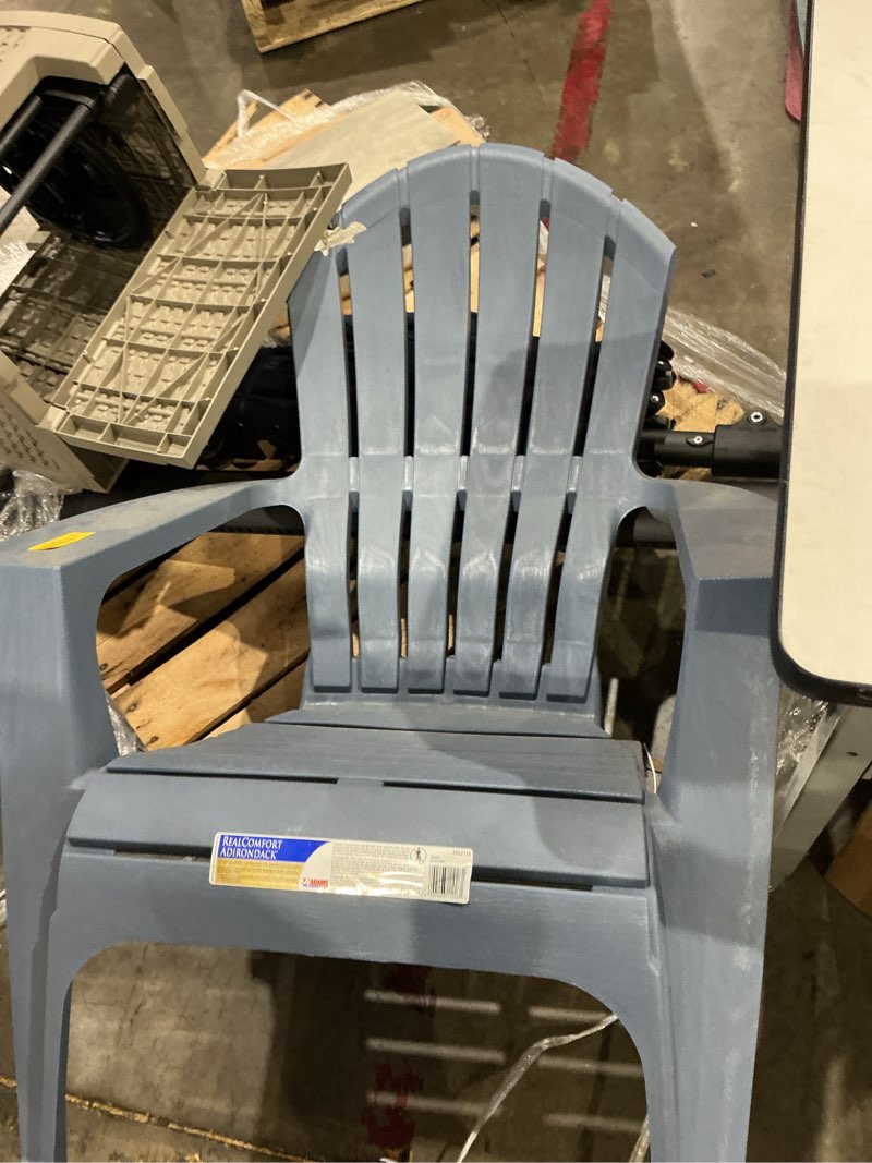 Condition photo showing Good Condition for adams patio stackable bluestone plastic frame stationary adirondack chair with slat seat