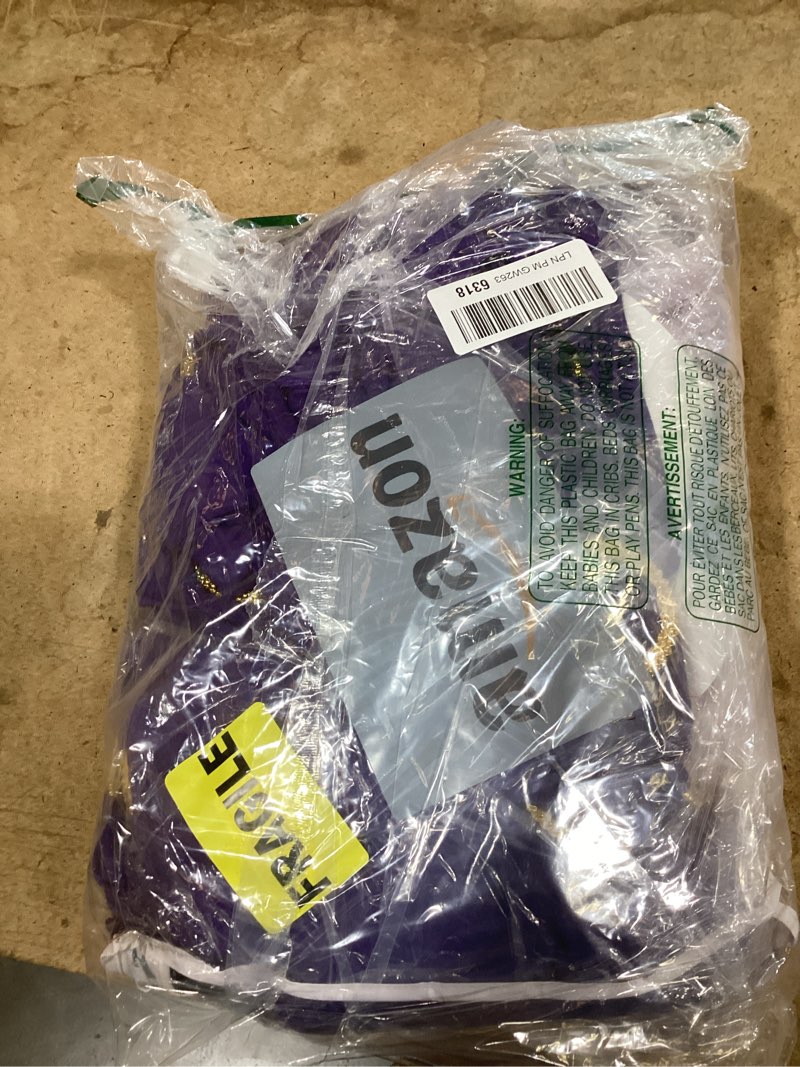 Condition photo showing Good Condition for pack of 100 spandex purple chair sashes with gold buckles, stretch chairs sashes for wedding party baby shower ceremony event decorations chair bands bows (purple sashes, gold buckles)