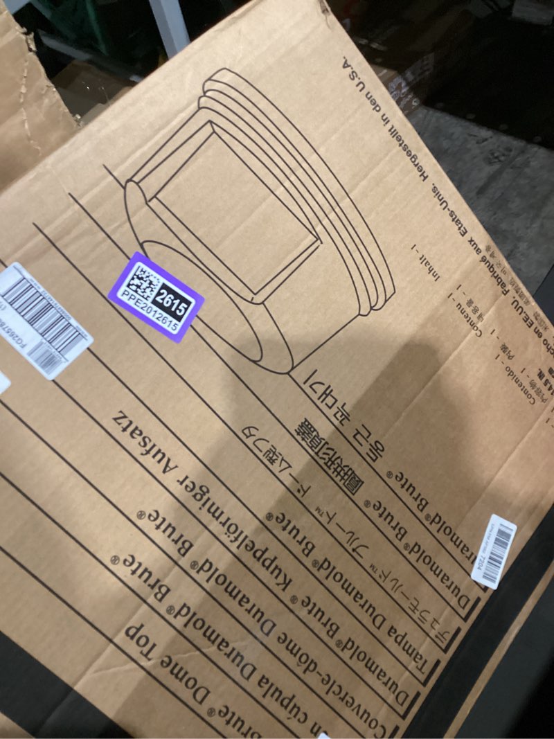 Condition photo showing As Is for Similar items/////- Round Brute Dome Top Lid for 55gal Waste Containers Touch the image to zoom in             RCP265788GY - Round Brute Dome Top Lid for 55gal Waste Containers