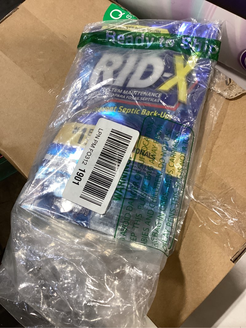 Condition photo showing As Is for rid-x septic system treatment, septic tank treatment, 3-monthly supply dual action septi-pacs - 3.2 oz 3 month (3.2 oz) (pack of 1)