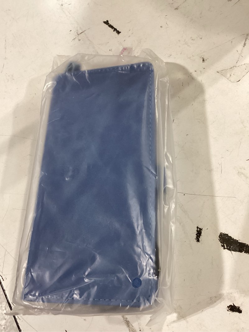 Condition photo showing As Is for twohead wallet case for iphone 16 pro max,with 11 card holders,sky blue | magnetic case for iphone 16 pro max,detachable zipper wallet,with wrist strap,pu leather,all-round protective flip cover sky blue for iphone 16 pro max