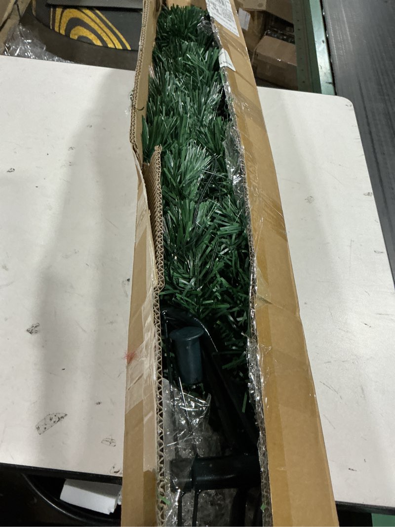 Condition photo showing As Is for Juegoal 4 ft Pre-Lit Artificial Christmas Tree, Lighted Optical Fiber Xmas Trees with RGB Color Changing LED Lights, Snowflakes & Top Star, Festive Party Holiday Fake Multicolored Tree with Metal Legs Green 4 FT