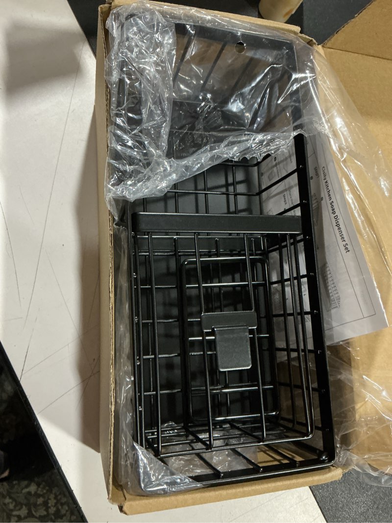 Condition photo showing Good Condition for cisily kitchen sink caddy organzier with high brush holder, sponge holder for sink, 304 rustproof stainless, kitchen countertop soap dispenser organizer, kitchen decor and accessories