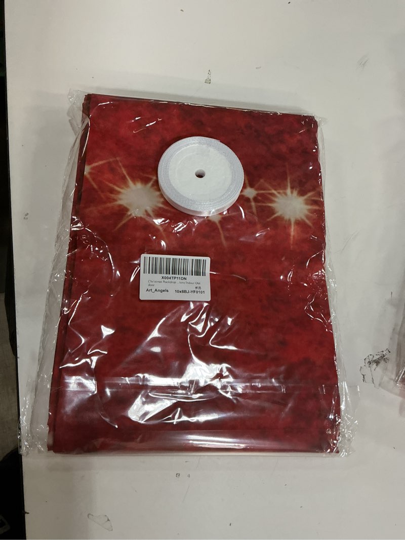 Condition photo showing New/Like New for Art_Angels 10x8 FT Christmas Backdrops Red Ball Theme Background Shining Stars Background New Year Backdrop for Christmas Party Decoration Banner Photo Shoot 10x8 FT Red C