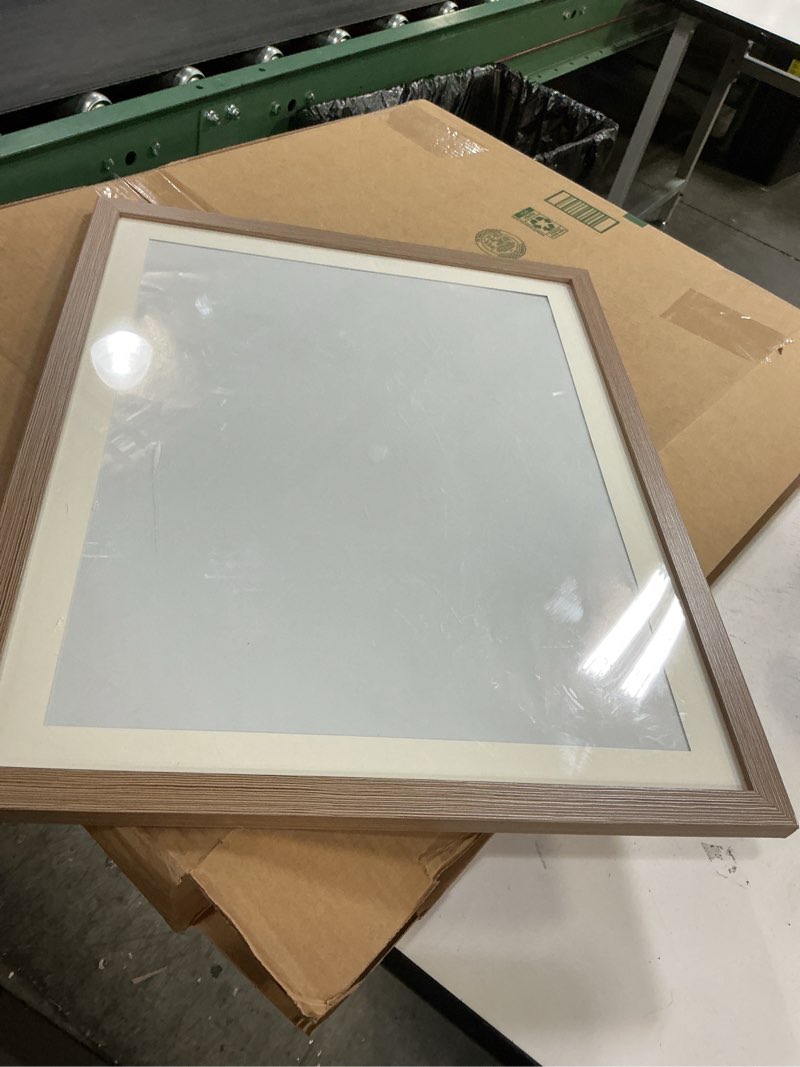 Condition photo showing Good Condition for 16x20 picture frame rustic brown with 14x18 mat for 40 x 50cm diamond art painting, display photo 14x18 with mat or 16 x 20 without mat, wall hanging large frame with plexiglass, rustic brown rustic brown 1