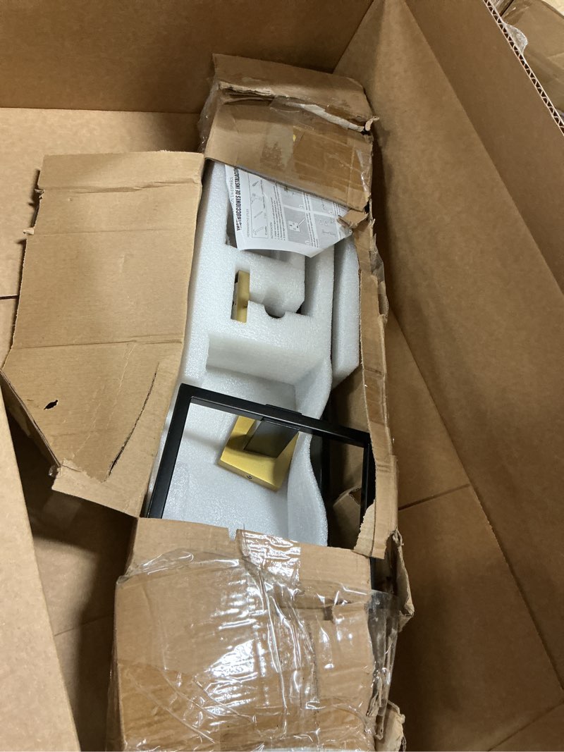 Condition photo showing As Is for Bathroom Towel Bar Holder Sets Black and Gold 4-Piece Bathroom Hardware Set Stainless Steel Bath Accessories Kit. Wall Mounted,23.6 Inch Black+gold 4-Pieces Set-A