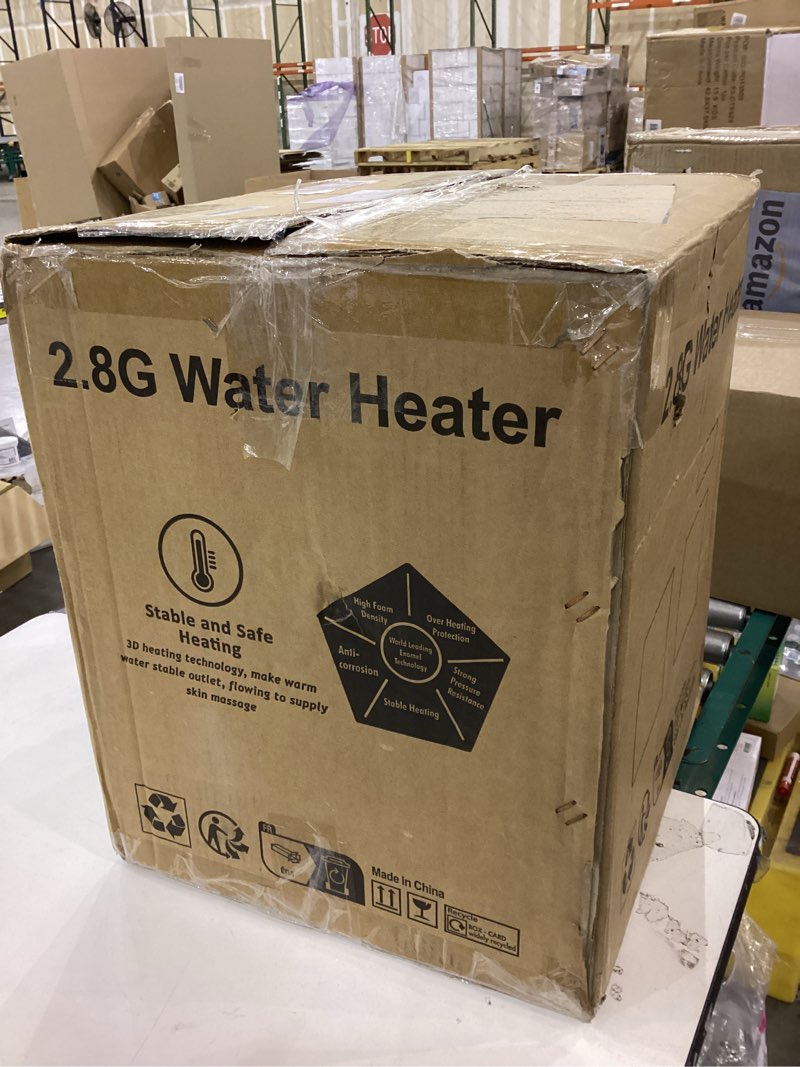 Condition photo showing As Is for 2.65 Gallon Electric Mini Tank Water Heater, 110V 1500W Point of Use On Demand Under Sink Instant Hot Water Heater for Home Kichen Bathroom 2.65 Gallons