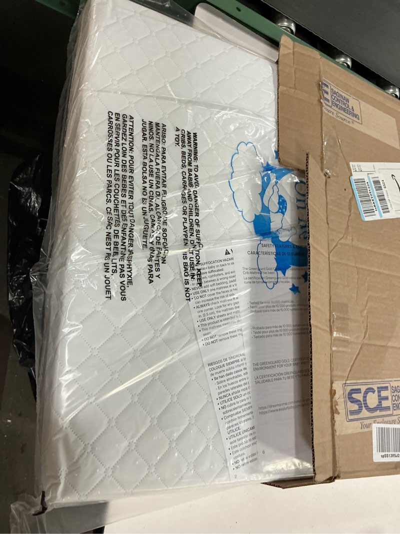 Condition photo showing New/Like New for Dream On Me Holly 3” Mini/Portable Crib Mattress, Greenguard Gold & BSA Certified, Fits Portable & Mini Cribs, Lightweight Fiber Core, Waterproof Vinyl Cover (38"x24"x3")