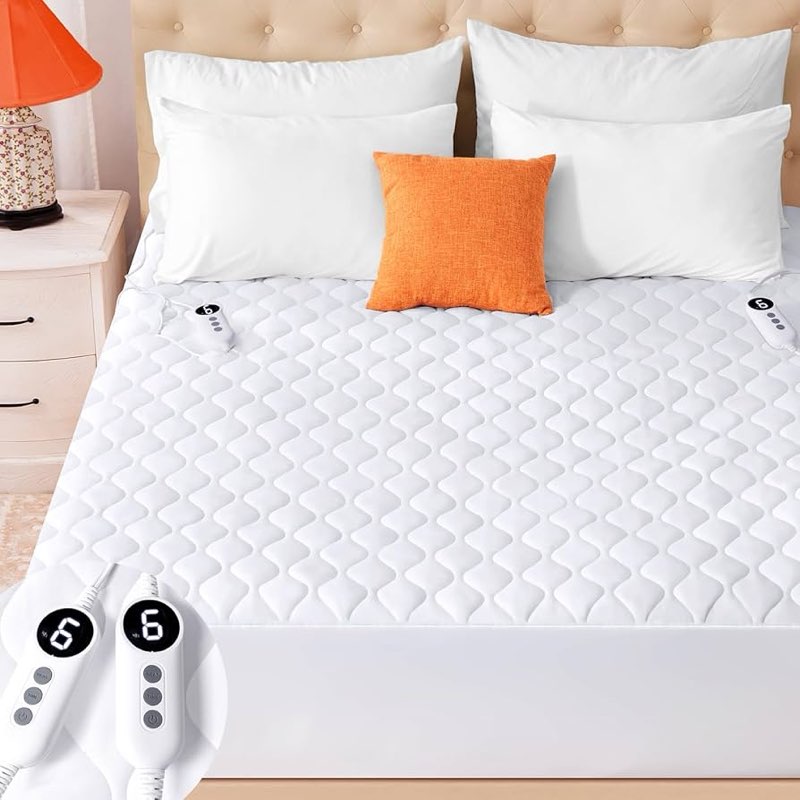 (Similar to stock photo) Easthome Heated Mattress Pad King Size -Embossed Electric Mattress Pad Cover Dual Control - with Dee