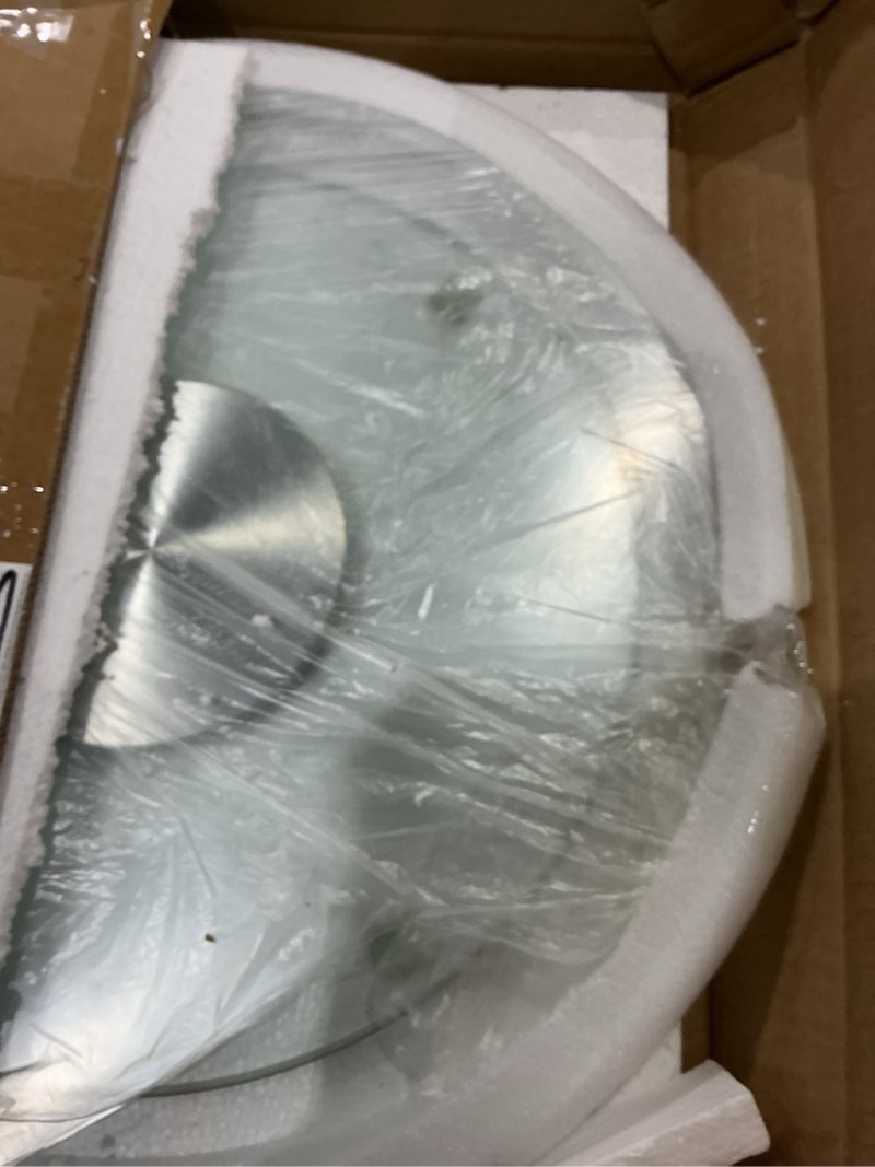 Condition photo showing Good Condition for 18.9 inch glass turntable dining table large lazy susan round serving plate tabletop rotating tray with swivel assist system silent & smooth spin (48cm / 18.9in)