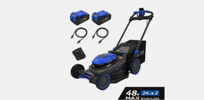 kobalt 48v max (24vx2) 21-in push mower kit, (2) 5.0ah batteries and charger included 