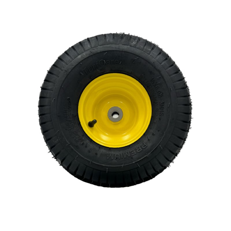 (2 PACK) 15X6.00-6 LAWN MOWER TIRE AND RIM - FITS ON 3/4 INCH AXLE, 3 INCH HUB