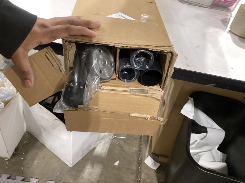 Condition photo showing Good Condition for rothley industrial stair railing indoor: 11.8ft metal handrail for indoor stairs matte black stair rail attach to wall staircase 1.6" round pipe hand railings for elderly & kids 11.8ft matt black