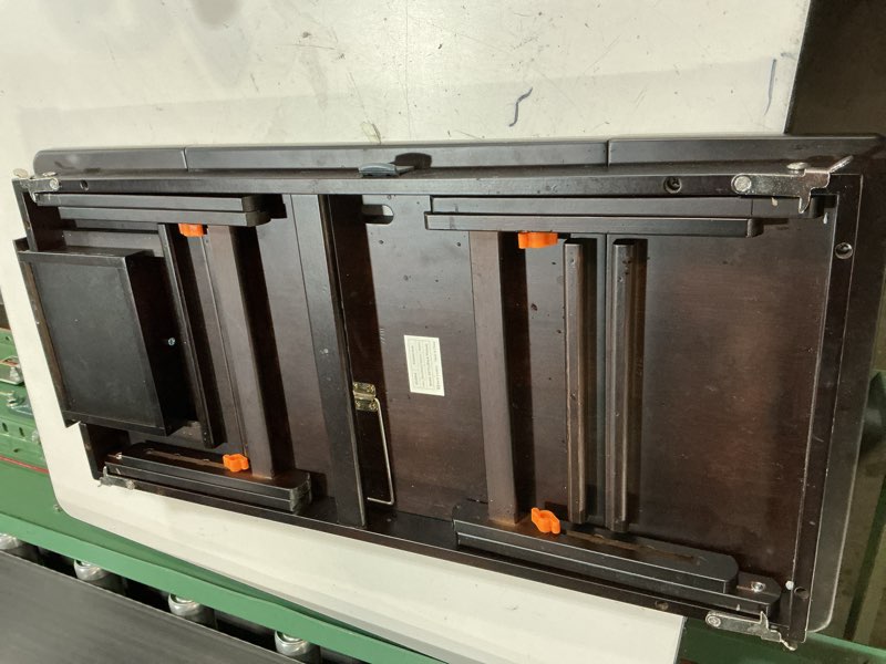 Condition photo showing item condition for Nnewvante Large Size Floor Desk, Folding Low Coffee Table, No Assembly Required, Adjustable Floor Table for Breakfast Gaming Writing 33.5"x17.7" Black Walnut Black Walnut 33.5 inch