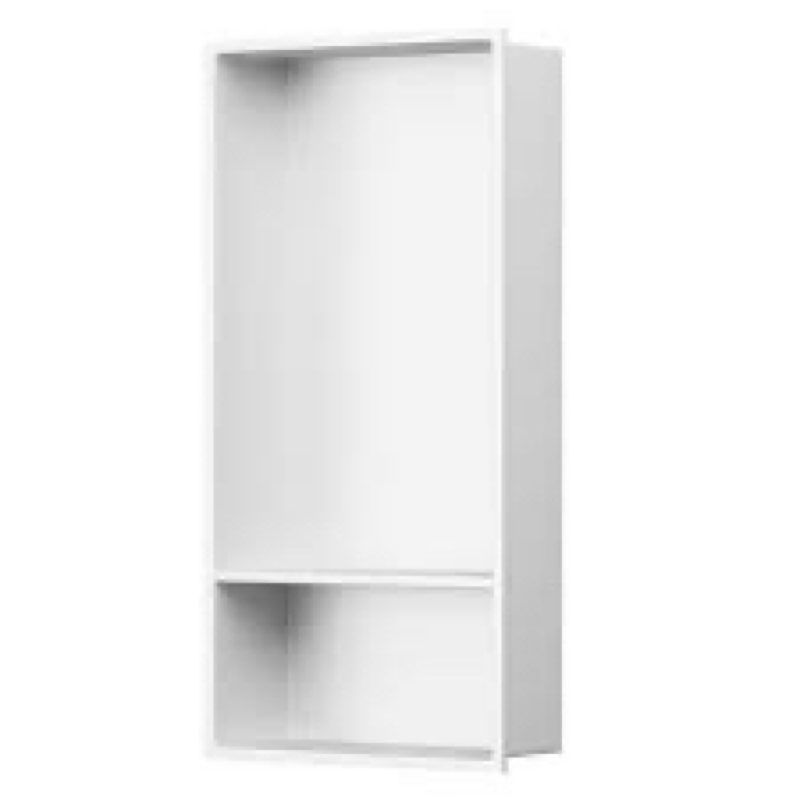 BWE 13 x 19 Stainless Steel Shower Niche No Tile Needed Double Shelves Recessed Niche for Bathroom Storage,Over Mount Installation,White Visit the BWE Store