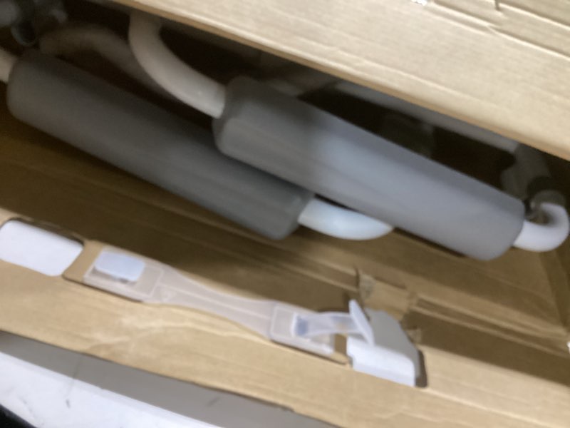 Condition photo showing As Is for Medline 3-in-1 Steel Bedside Commode, Elongated Seat, Sturdy Folding Frame, 7.5 QT. Bucket, 350 lb. Weight Capacity, Clip-on Seat, Easy Cleaning, Tool-Free Assembly, Gray