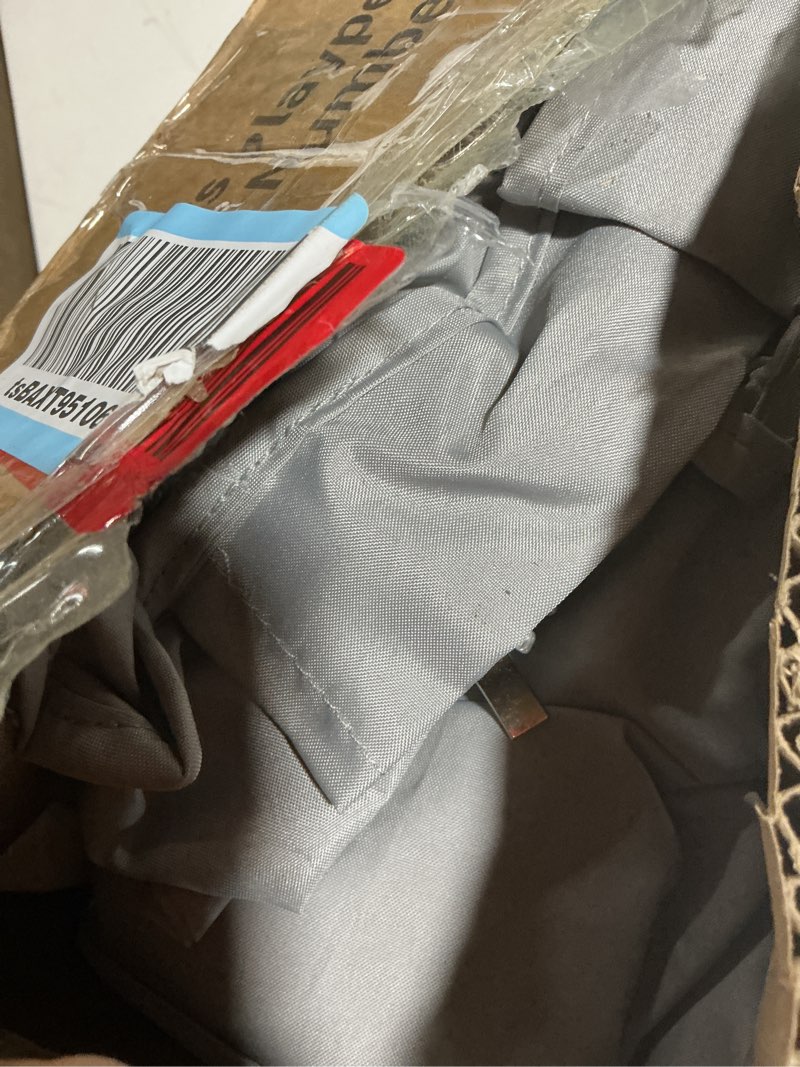 Condition photo showing As Is for 50x50x26 Inches Puppy Playpen with Gate, Dog Playpen for Puppies or Small Dogs, Sturdy Safety Dog Fence Pet Playpen with Thickened Fabric, High-Strength Nylon Wire Mesh for Indoor & Outdoor,Washable Grey-Large