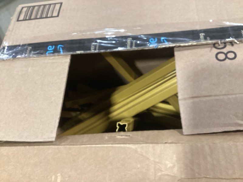 Condition photo showing As Is for 6.6ft x 5.2ft wedding arch backdrop gold square backdrop stand metal balloon arch stand rectangular frame for birthday party baby shower anniversary decoration 6.6 ft x 5.2 ft gold