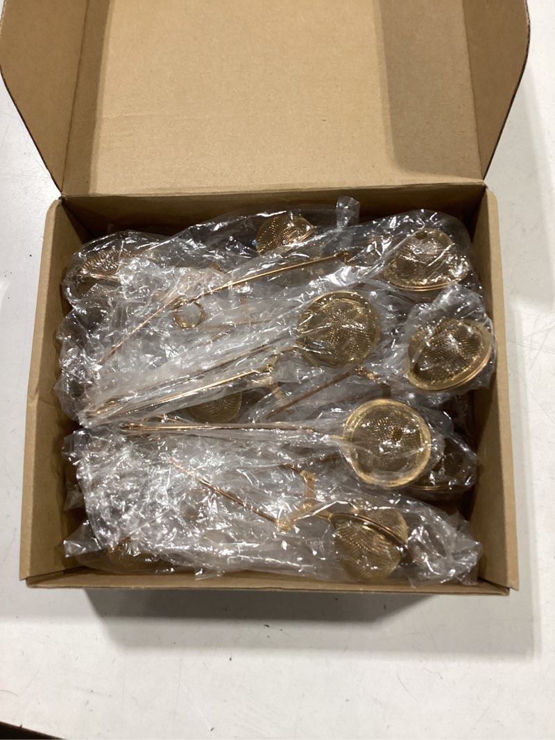 Condition photo showing Good Condition for yinder 20 pcs loose leaf tea infuser stainless steel mesh snap tea ball strainers with handle metal (rose gold) rose gold 20