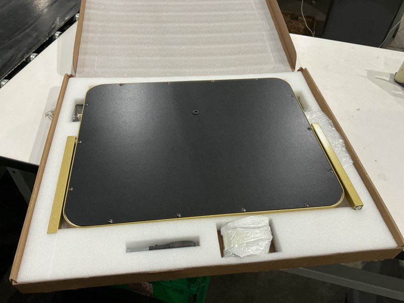 Condition photo showing Good Condition for fennio gold vanity mirror with lights 22"x19", led lighted makeup mirror, large makeup mirror, make up mirror with lighting,touch screen with 3-color lighting,dimmable,for vanity desk tabletop gold 22"l x 17"w