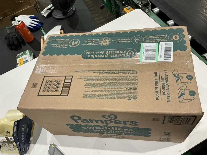 Condition photo showing New/Like New for pampers swaddlers diapers, size 5 (20-37 lbs), 132 count, absorbent, keeps baby dry and comfortable, skin safe disposable baby diaper (packaging may vary) size 5 132