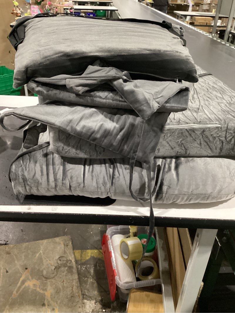 Condition photo showing Good Condition for mabozoo 6 pcs glider rocker replacement cushions with storage side pocket,foam & microfiber filling, non-slip & washable,thickened & supportive velvet rocking chair cushion set(gray) grey