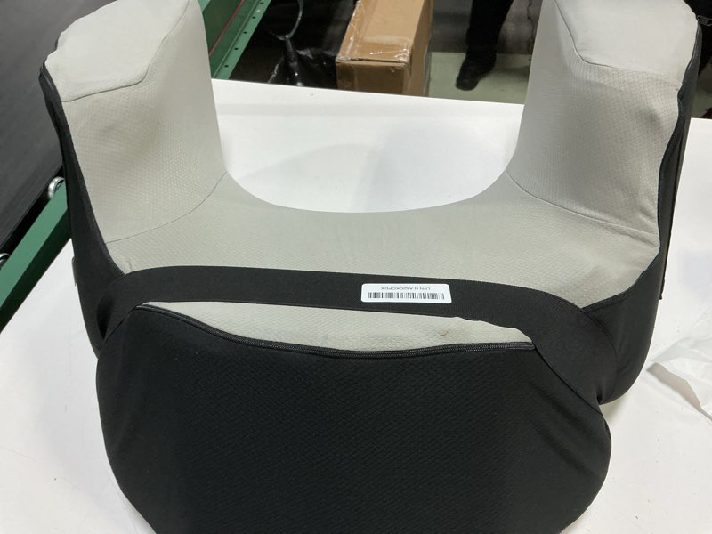 Condition photo showing As Is for NPET Reading Pillow Couch Lap Desk for Gaming, Memory Foam Arm Rest Pillow with Washable Cover, Arm Desk Pillow with 2 Side Pockets & Cup Holders for Unisex Gaming, Reading & Working (Black) Black Grey