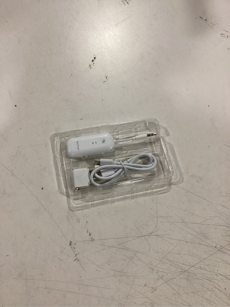 Condition photo showing Good Condition for 2025 upgraded airplane bluetooth 5.4 transmitter with aptx adaptive, elecmoga airplane travel essentials supports 2 airpods or headphones, 2-in-1 aux wireless transmitter receiver for tv, car, white pure white
