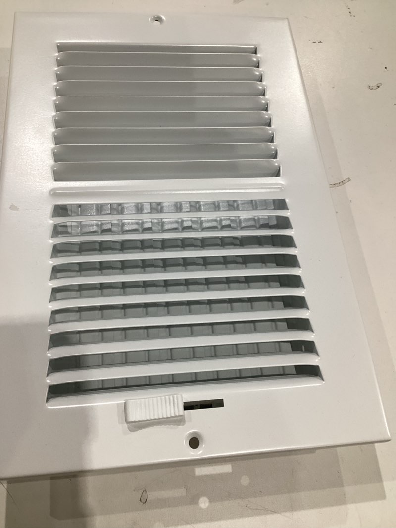 Condition photo showing Good Condition for reliabilt 10-in x 6-in 2-way steel white sidewall/ceiling register