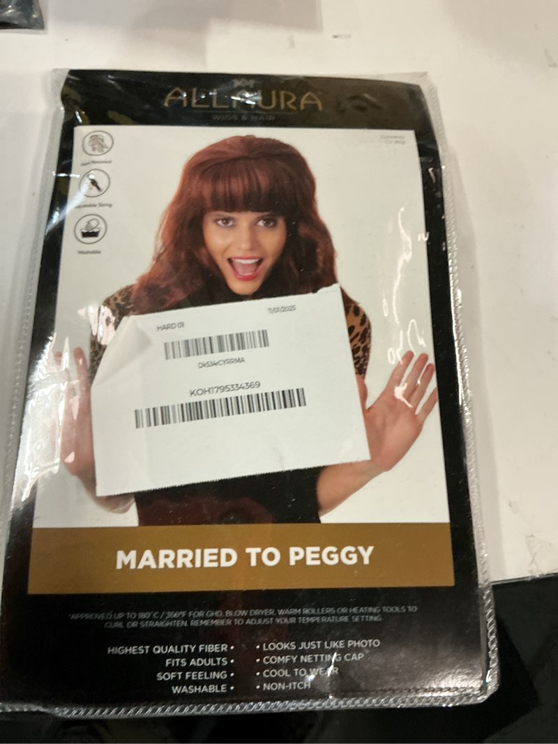 Condition photo showing New/Like New for ALLAURA Compatible with Peggy Bundy Costume – Auburn Red Bouffant Wig for Women – 80s Beehive Housewife Hairpiece for Halloween, Retro TV Cosplay, Funny Party Looks, Peg Bundy Wig Fits All Head Sizes Burgundy