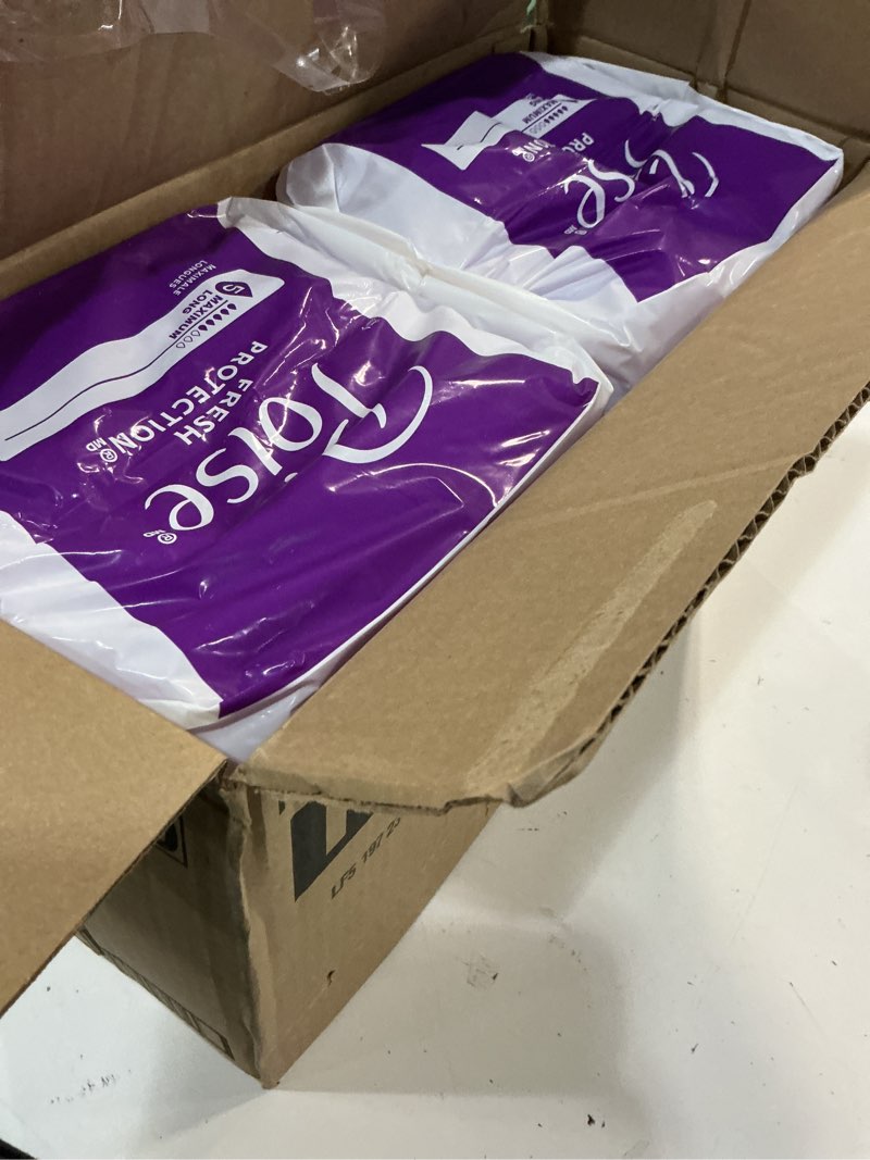 Condition photo showing New/Like New for poise incontinence pads & postpartum incontinence pads, 5 drop maximum absorbency, long length, 120 count (2 packs of 60), packaging may vary long 120