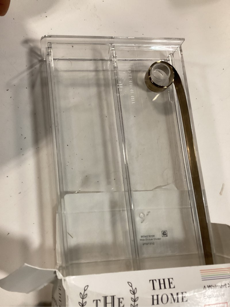 Condition photo showing Good Condition for the home edit wide expandable drawer divider for kitchen and any drawer  1.375 x 2.5  x24  clear pet durable plastic