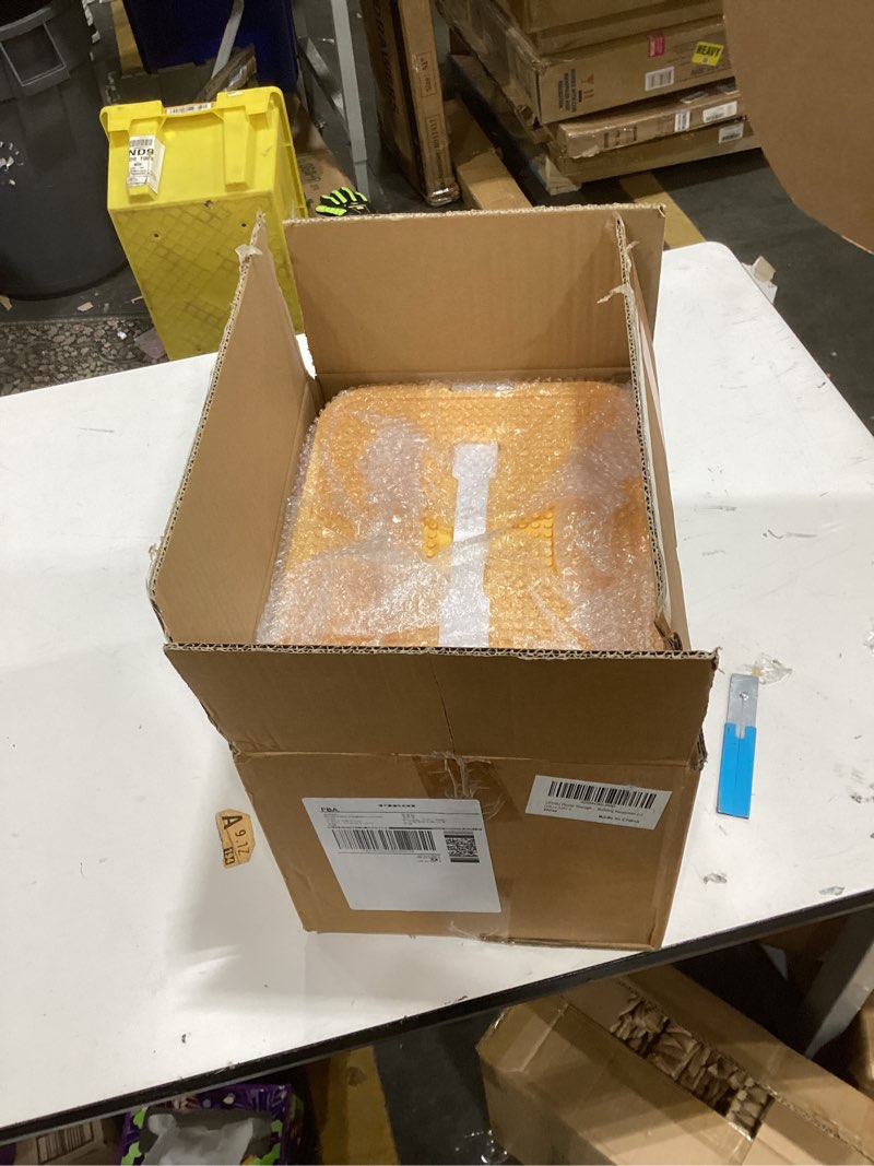 Condition photo showing New/Like New for Organizers Storage Box for lego: Plastic Stackable Storage Case with Building Blocks Lids, Containers with Carrying Handle and Adjustable Grid Organizers, 2 Layer Green 2Layer Orange with Feet