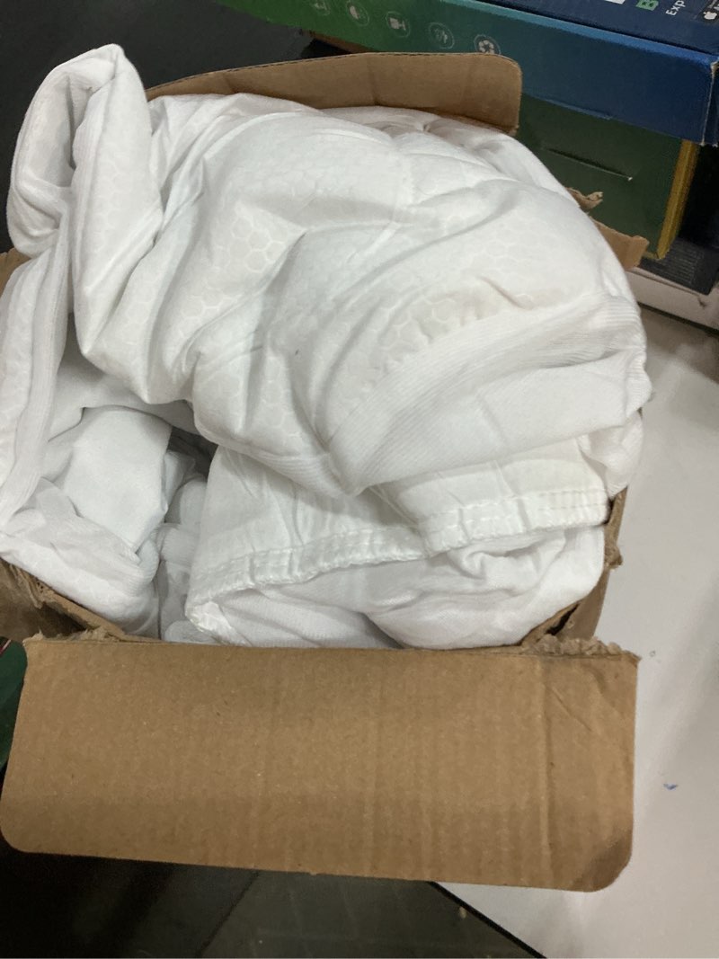 Condition photo showing As Is for bedsure twin xl mattress pad - soft mattress topper for college dorm room essentials, extra long twin quilted fitted bed cover protector with 8-21 inches deep pocket, washable, white, 39x80 inches white twin xl