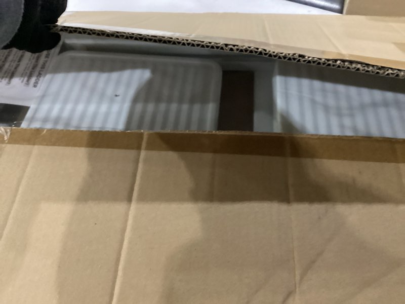 Condition photo showing New/Like New for Step Ladder 4 Step Folding Stool with Anti-Slip Widened Sturdy Pedal and Handgrip, Portable Lightweight Aluminum Ladder for Home,Kitchen,300 lbs Capacity-Black+Woodgrain 4 Step Black+wood Grain