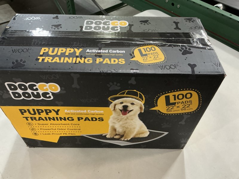 Condition photo showing Good Condition for charcoal puppy pads 100 counts,22"x22" dog pee pads small disposable activated carbon super absorbent full edge-wrapping pee pads odor-control training pads for doggie cats rabbits 100 count (22"x22")