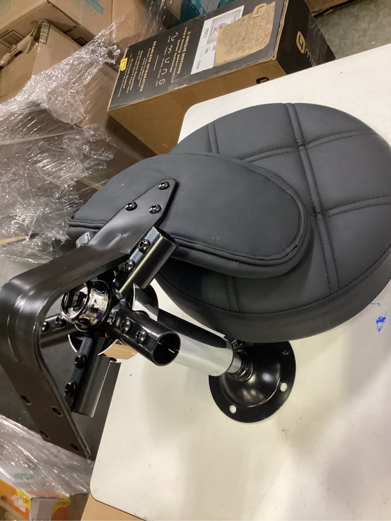 Condition photo showing As Is for KKTONER PU Leather Round Rolling Stool with Foot Rest Swivel Height Adjustment Spa Drafting Salon Tattoo Work Office Massage Stools Task Chair Small (Black)