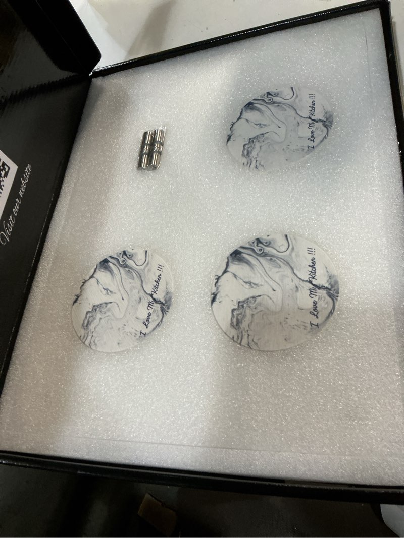 Condition photo showing New/Like New for Diatomite Stone Drying Mat For Kitchen Counter Set + 03 Absorbent Drink Coaster Diatomaceous Earth Decor Marble Style (Blue, Standard) Blue 15.7" x 11.8"