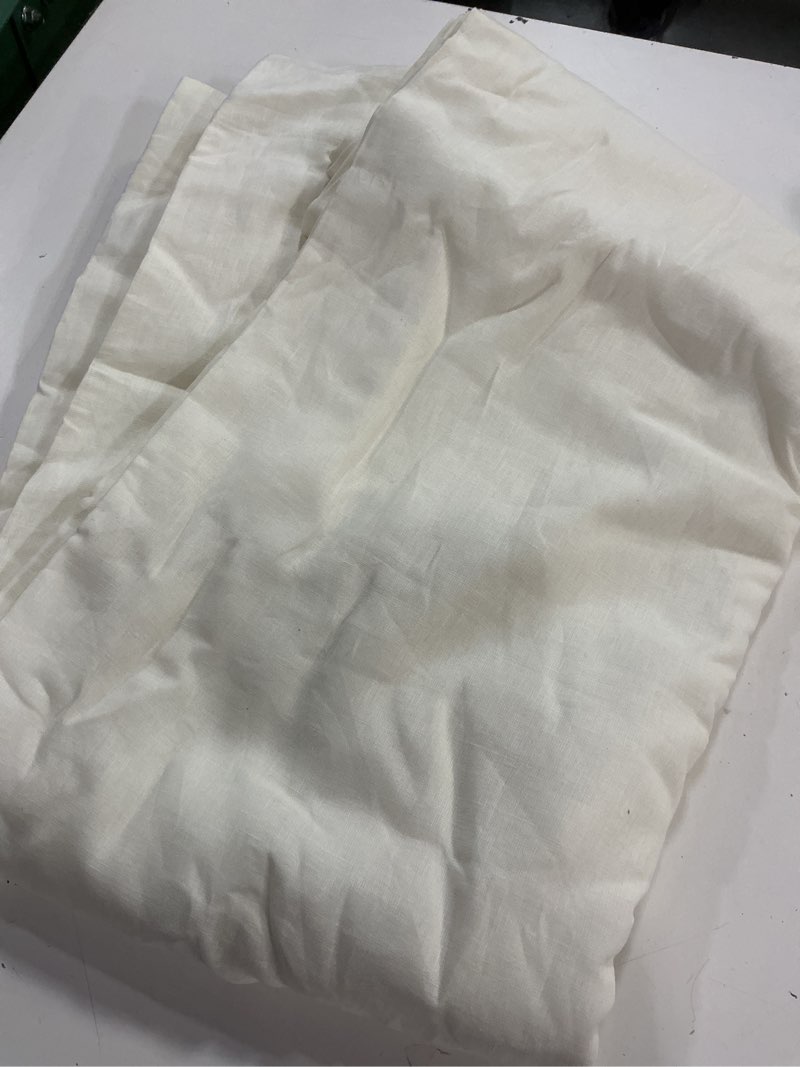 Condition photo showing Good Condition for quince, european organic linen curtain single panel/96”x96”/ivory
