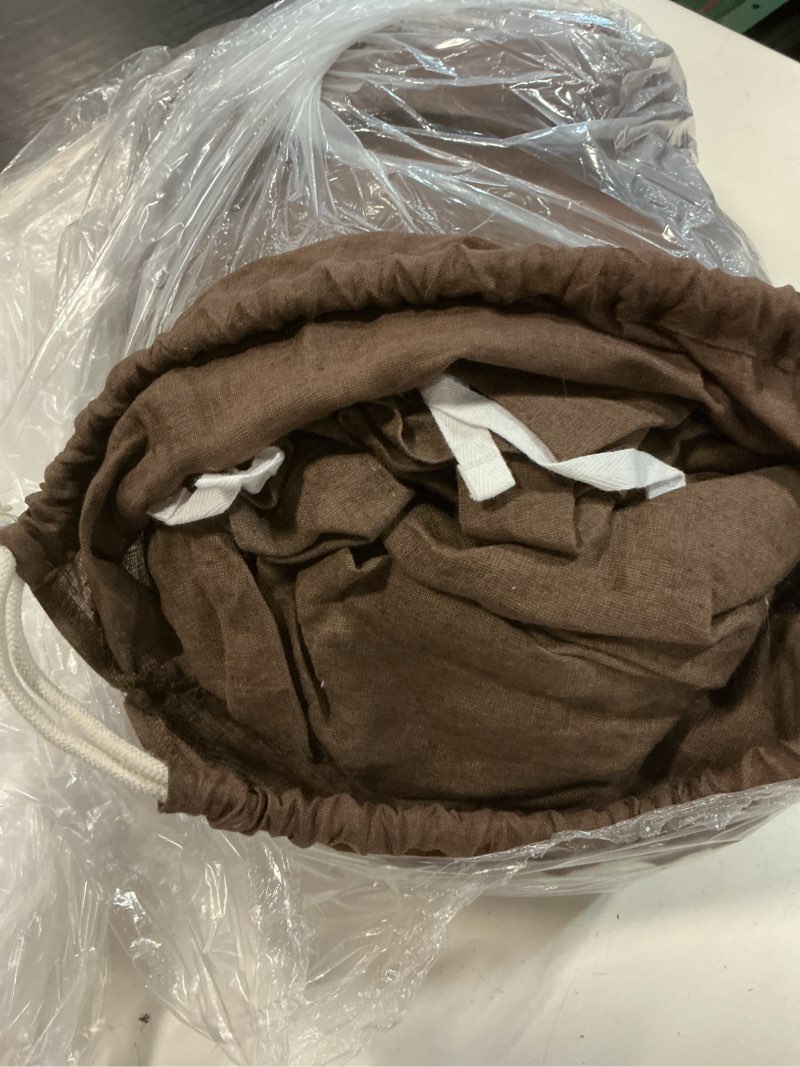 Condition photo showing As Is for european linen duvet cover set, full/queen, espresso