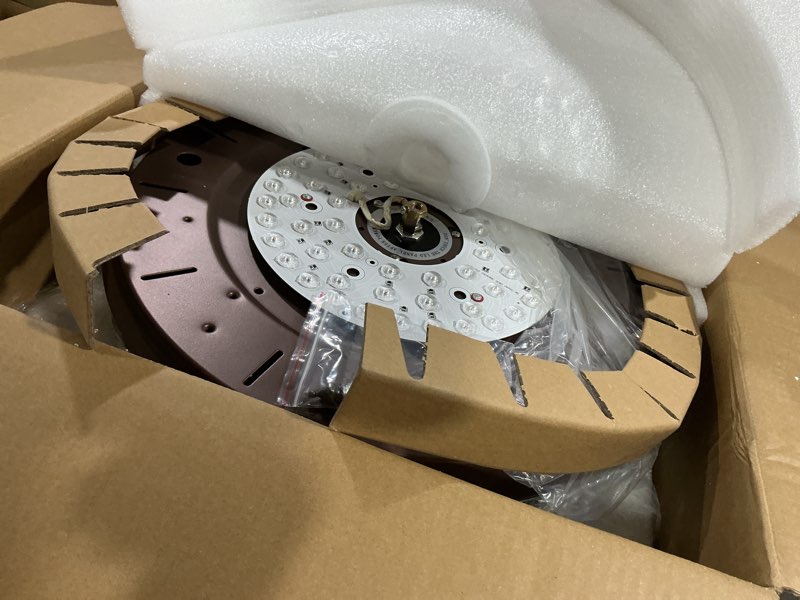 Condition photo showing Good Condition for siljoy 42" tiffany ceiling fan with lights, stained glass ceiling fan vintage ceiling fan with remote control dimmable fandelier with 4 retractable reverse blades for bedroom, living and dining room brown-42"