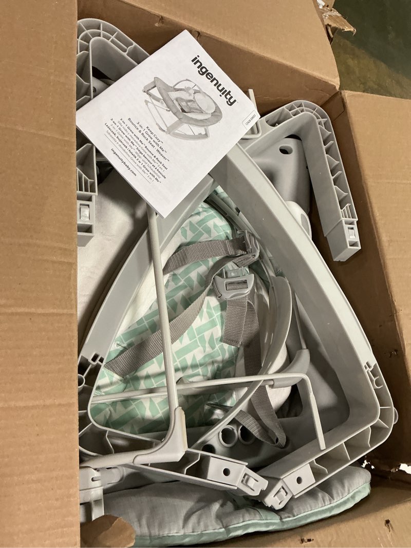 Condition photo showing As Is for Ingenuity Keep Cozy 3-in-1 Grow with Me Vibrating Baby Bouncer, Seat & Infant to Toddler Rocker, Vibrations & -Toy Bar, 0-30 Months Up to 40 lbs (Weaver)