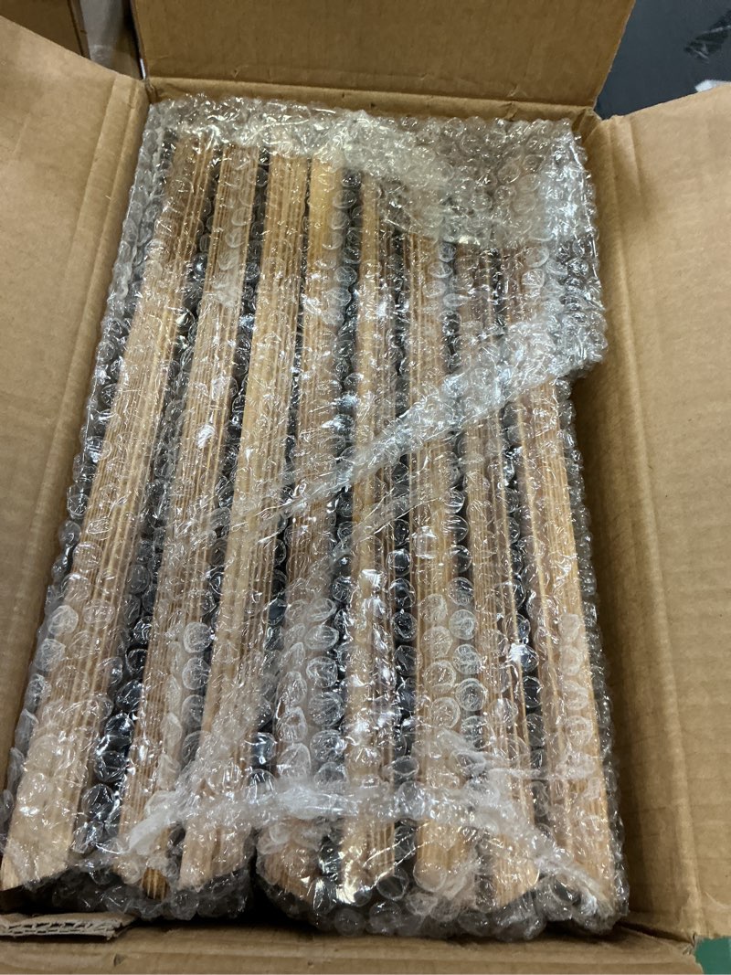 Condition photo showing Good Condition for Wooden Christmas Tree Collar, 8 Panels 29'' Octagon Burned Christmas Tree Base Cover Decor for Artificial Tree, Rustic Farmhouse Trapezoid Tree Skirt Alternative for 4-7.5 ft Trees Burned 29''