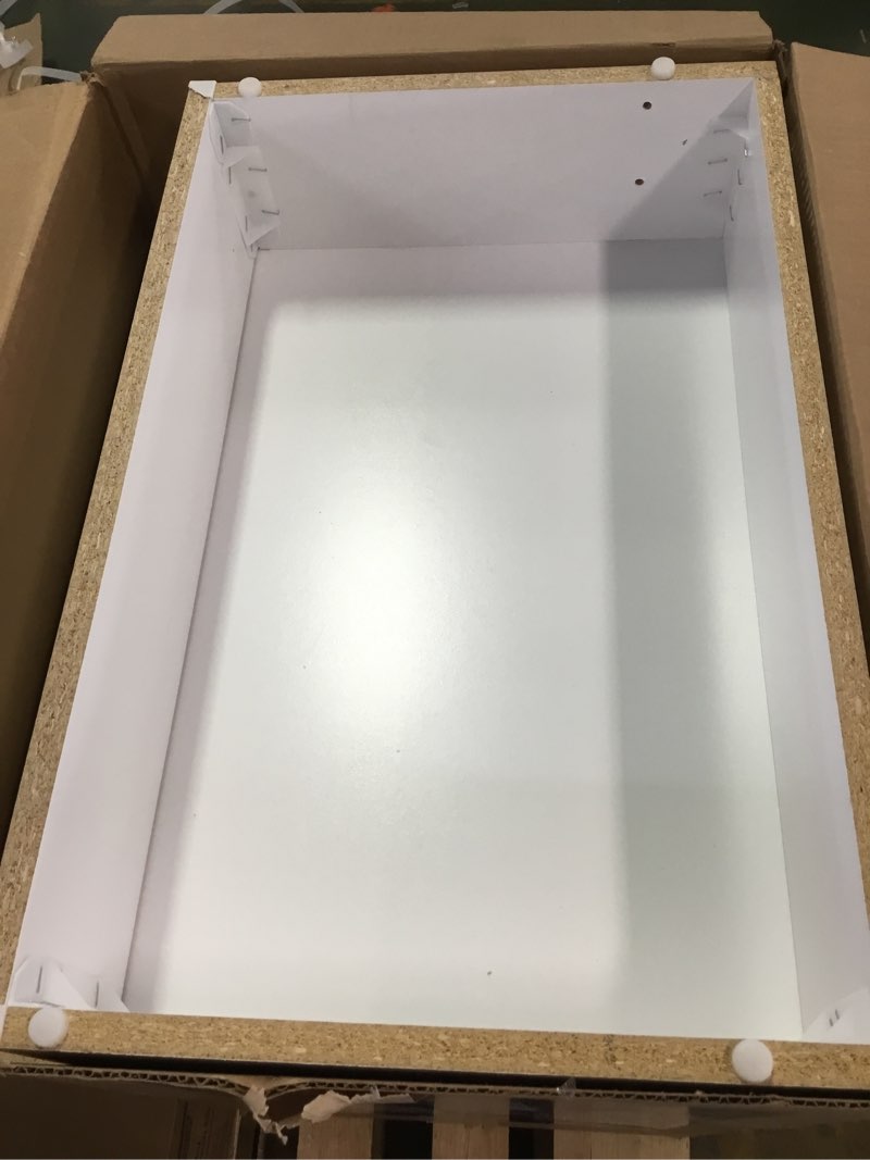 Condition photo showing As Is for Project Source Dover 24-in True White Single Sink Bathroom Vanity with White Cultured 