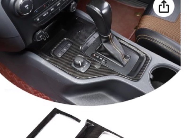 PIUGILH for Ranger ABS Carbon Fiber Gear Panel Trim Shift Boots Cover for Ford Ranger 2015 2016 2017 2018 2019 2020 2021 2022