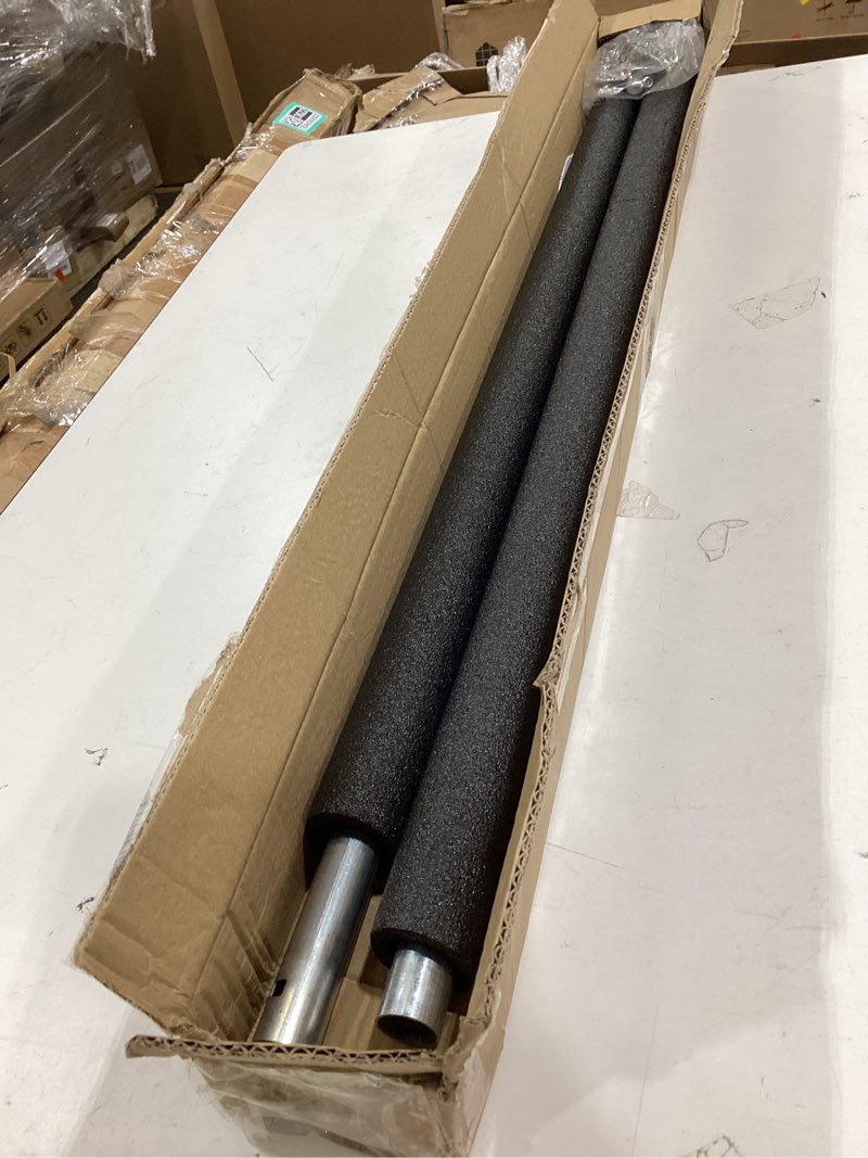 Condition photo showing New/Like New for 1 set universal trampoline replacement pole set – straight upper & lower enclosure net pole with foam sleeves, 2 mounting hardware kits, fits 10-16ft frame