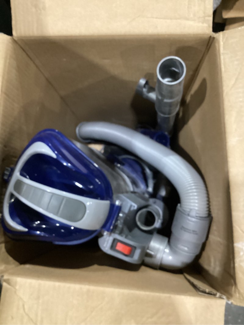 Condition photo showing As Is for **not tested**  shark upright vacuum, navigator lift-away deluxe with large dust cup capacity, hepa filter, swivel steering, upholstery tool & crevice tool, blue, nv360 navigator (navy)